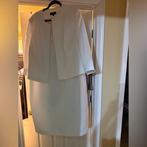 Elegant Cream Midi Dress with Matching Jacket